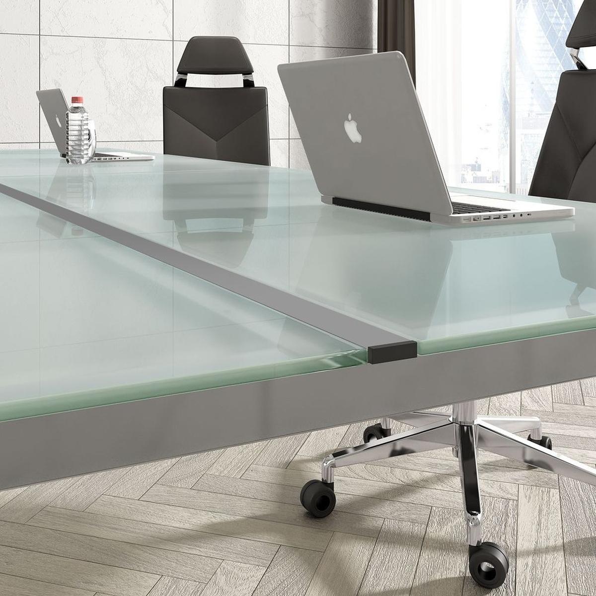 Rocada, Zubehör Büromöbel, Abdeckleiste für Doppeltische mit Glasplatte Ref. 2201 grau 160cm