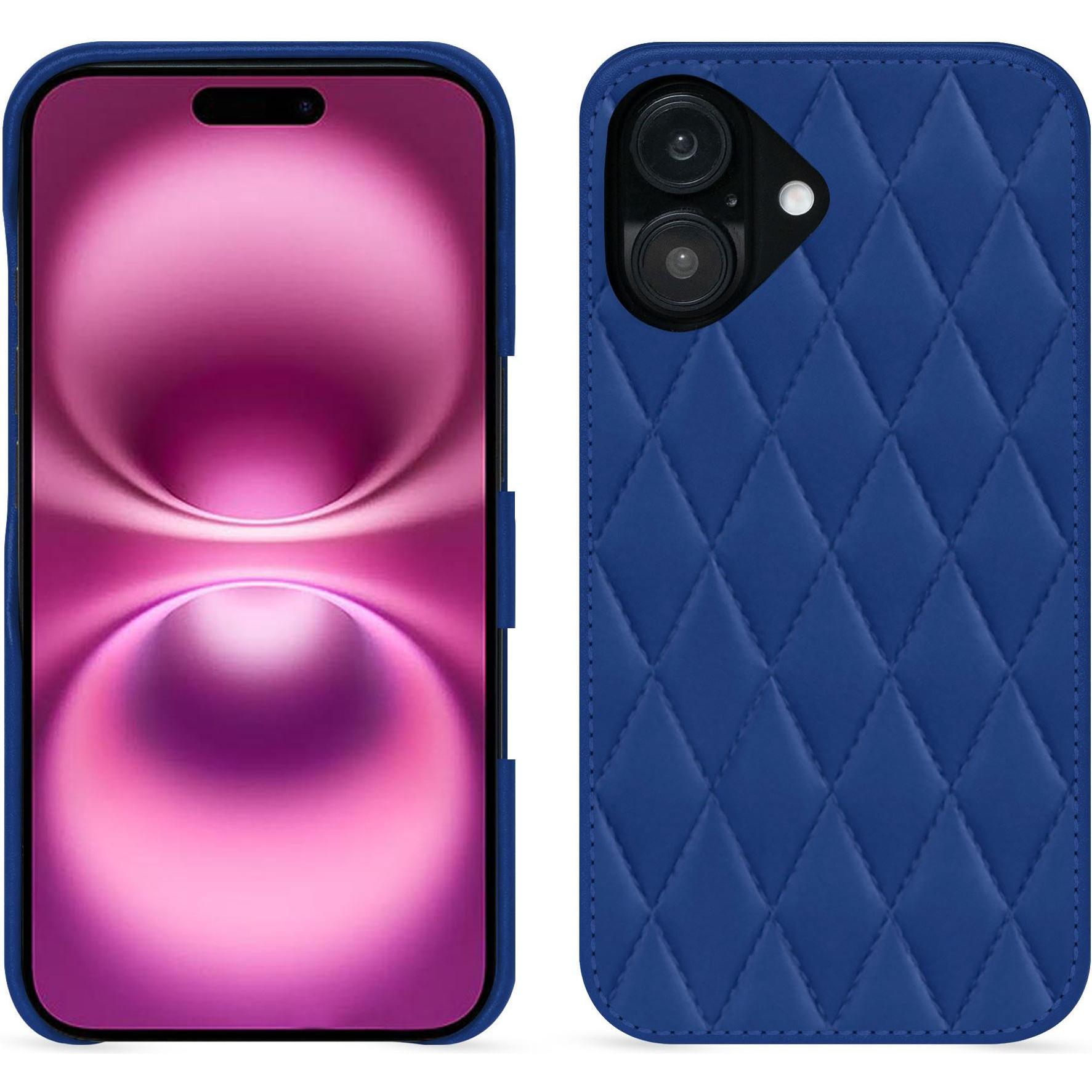 Noreve Lederschutzhülle (Apple iPhone 16 Plus), Smartphone Hülle, Blau
