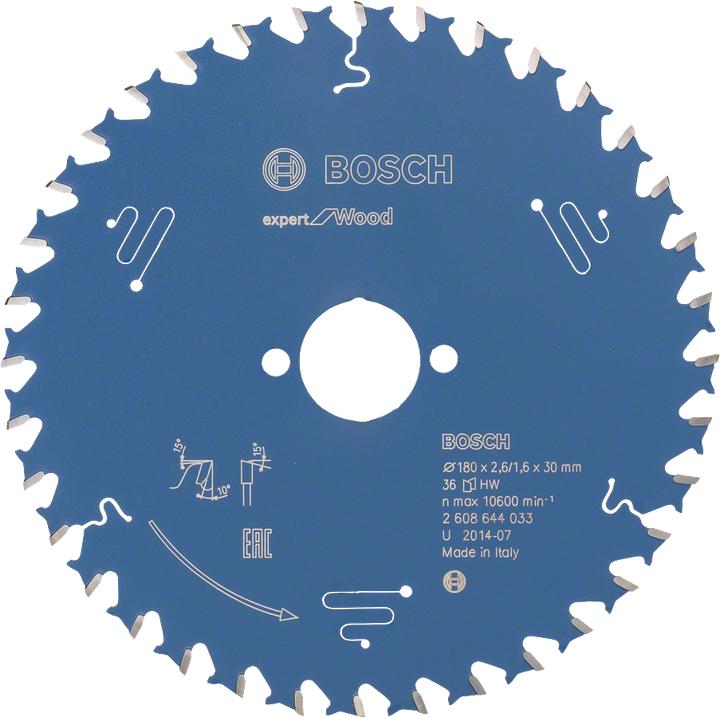 Produktbild Bosch Professional Zubehör Kreissägeblatt Expert for Wood, 180 x 30 x 2,6 mm, 36