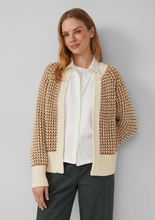 Produktbild s.Oliver Strickjacke Gemusterte Strickjacke mit Raglanärmeln im Relaxed Fit (48)