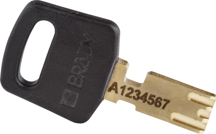 Actual product image Brady Safekey aluminium padlock with steel shackle, black, 76 mm shackle height, 6.4 mm shackle diameter