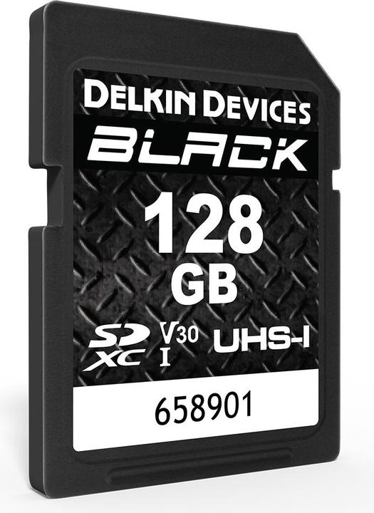 Actual product image Delkin Black SDXC V30 (128 GB, SDXC, U1, UHS-I)