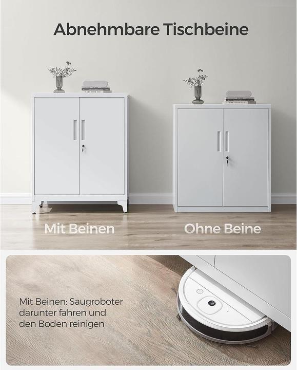 Actual product image Songmics Metall-Lagerschrank 40 x 80 x 90 cm, Weiss (80 x 90 x 40 cm)