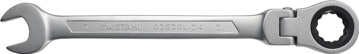 Image du produit SW-Stahl 03530L-24 Clé à cliquet à fourche 24 mm I Clé polygonale articulée I 72 dents I Clé plate (24 mm)