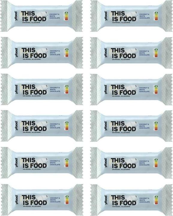 Produktbild YFood Coconut & White Chocolate (Kokos, Weisse Schokolade, 12 Stk., 720 g)