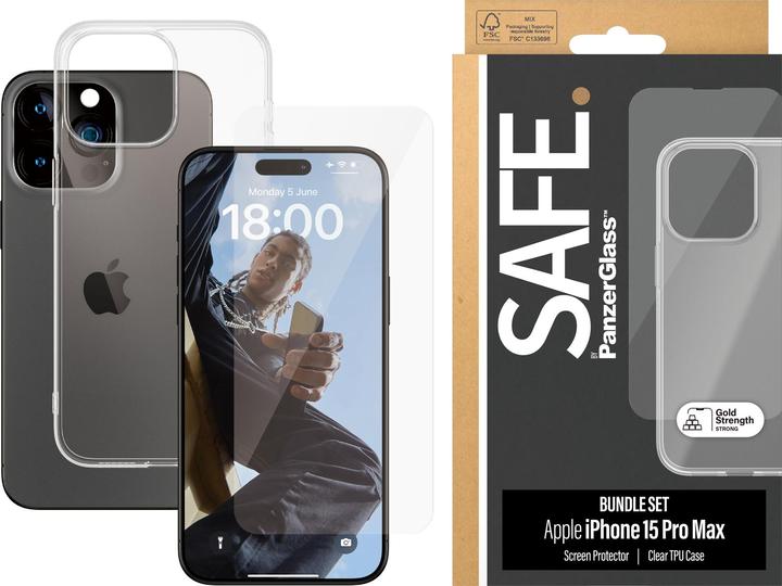 Immagine prodotto PanzerGlass SICURO. Confezione 2 in 1 iPhone 2023 iPhone 6.7 Pro Max (1 Pezzo/i, Apple iPhone 15 Pro Max)