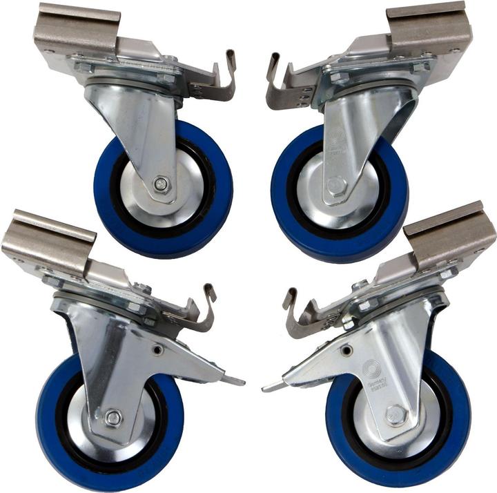 Alutec Jeu de roulettes professionnelles pour caisses en aluminium (100 kg)