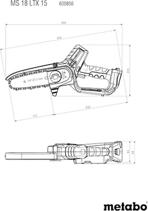 Productafbeelding Metabo MS 18 LTX 15 (Accu kettingzaag)