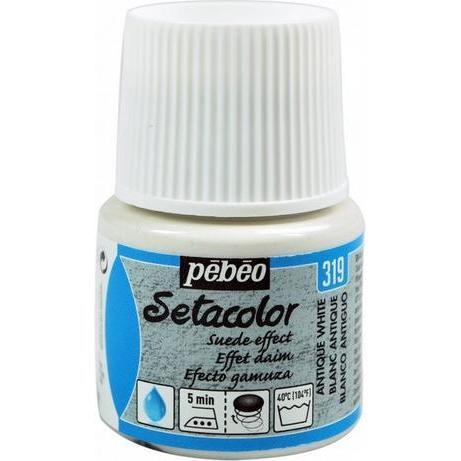 Pebeo, Künstlerfarbe + Bastelfarbe, Setacolor Opak Samteffekt (antikweiss, 45 ml)