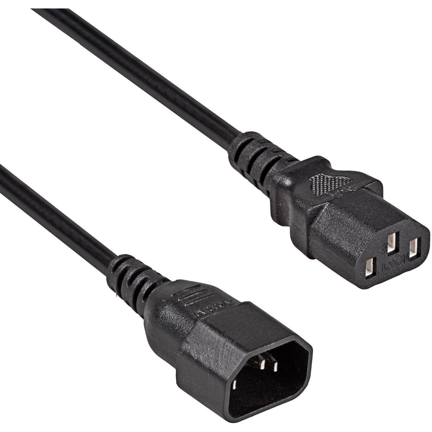 Fuj Tek Cavo di alimentazione da C14 a C13, nero, 2 m (2 m), Cavo di alimentazione