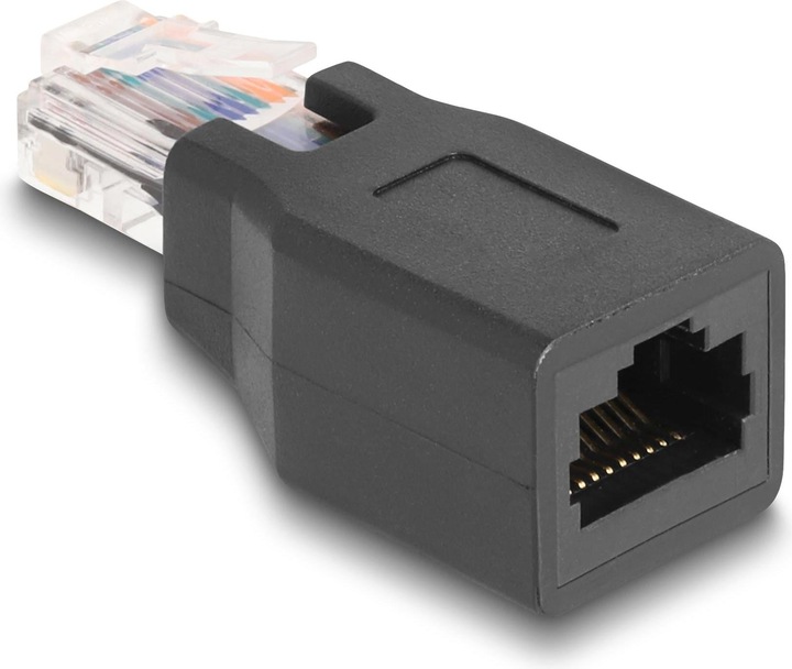 Produktbild Delock Netzwerkadapter RJ45/RJ48/RJ50 Stecker zu Buchse 10P/10C Belegung 1:1 schwarz (RJ45)