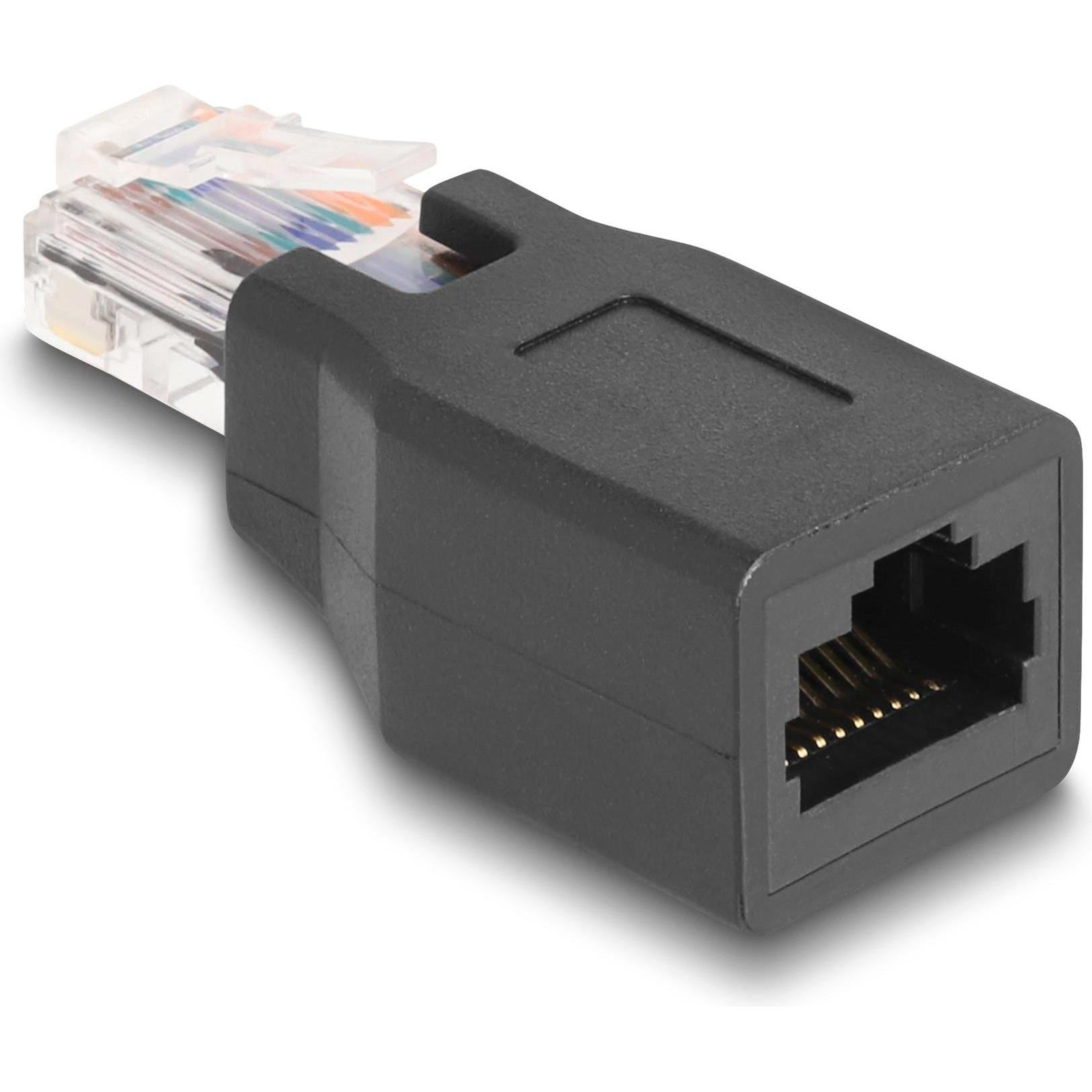 Thumbnail - Delock Netzwerkadapter RJ45/RJ48/RJ50 Stecker zu Buchse 10P/10C Belegung 1:1 schwarz (RJ45), Netzwerkkarte, Schwarz