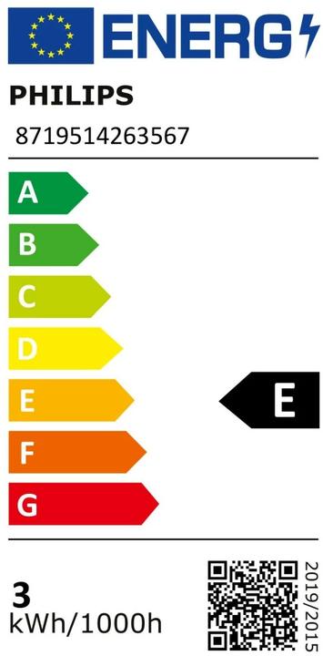 Energie-Label Philips Professional Lampe (S14s, 2.20 W, 250 lm, 1 x, E)