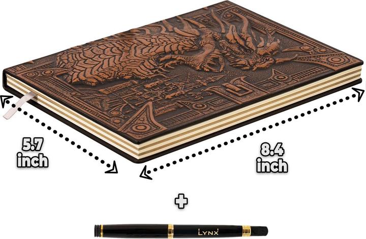 Image du produit LYNX Zubehör RPG DND 3D Notizbuch Kunstleder Drache Bronze
