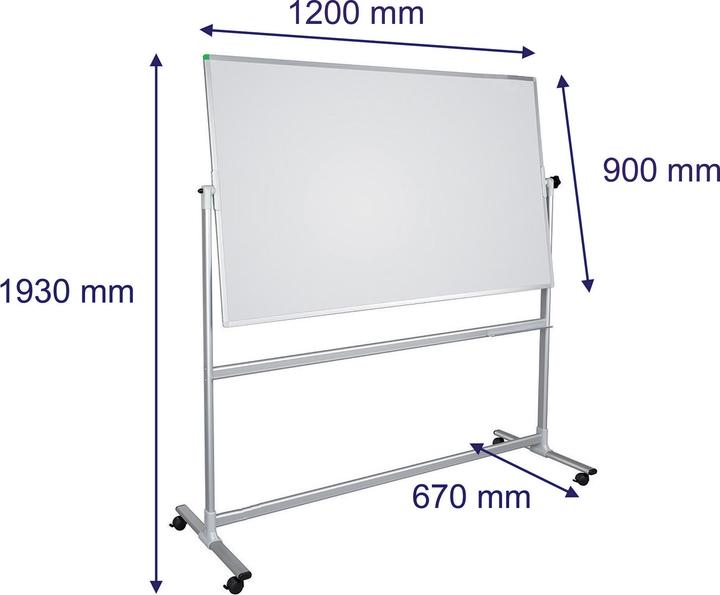 Produktbild Franken Whiteboard Mobil mit Drehfunktion U-Act!Line Stahl (120 x 90 cm)