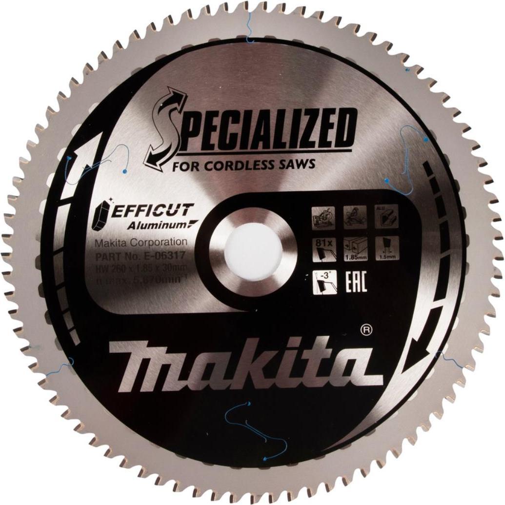 Makita, Sägeblatt, E-06317 TCT Pjūklas 260X30X1,85MM, T-81, EFFICUT Aluminium
