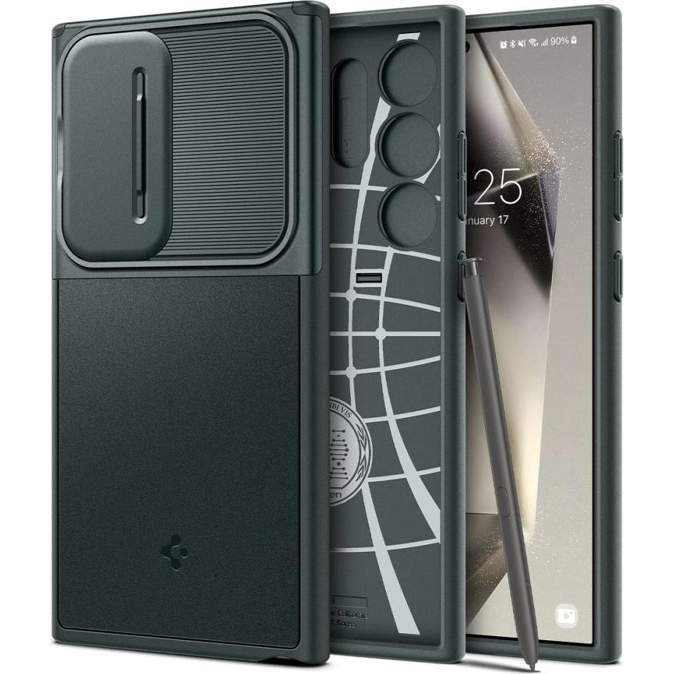 Spigen Optik Armor S928 zielony/abyss green ACS07314 (Samsung Galaxy S24 Ultra), Smartphone Hülle, Grün