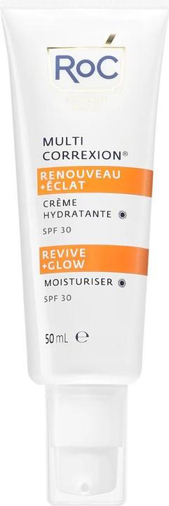 Actual product image Roc Multi Correxion Revive + Glow Moisturiser SPF 30 with Vitamin C for Hydration and Sun Protection (Sun cream face, SPF 30, 50 ml)