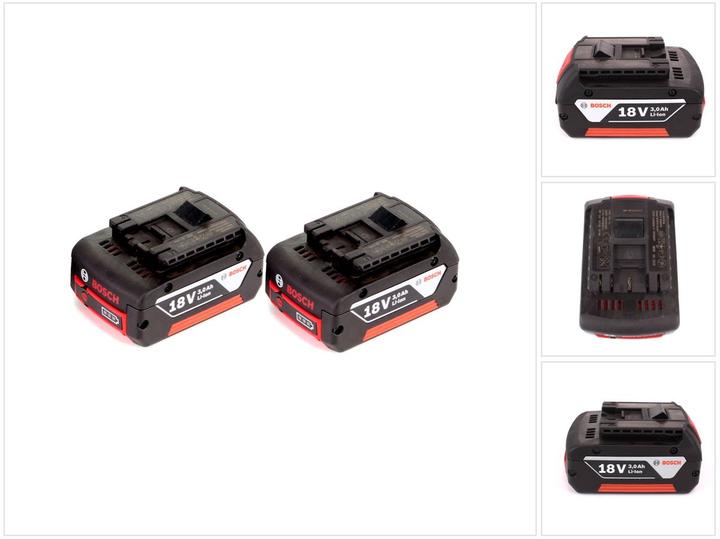 2x Bosch GBA 18V 3 Ah rechargeable batteries ( 2607336236 )
