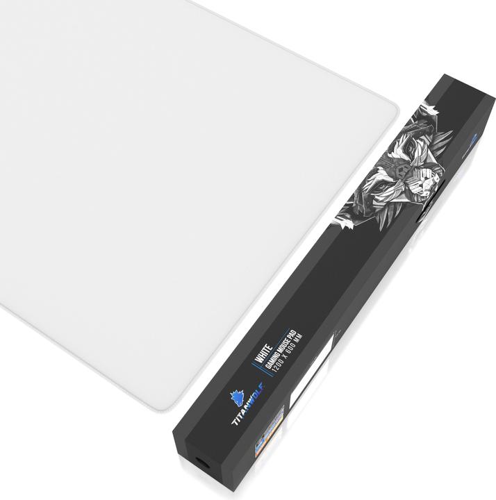 Actual product image Titanwolf Gaming mouse pad, XXXL Speed mouse mat 1200 x 600 mm, speed & precision, white (3XL)