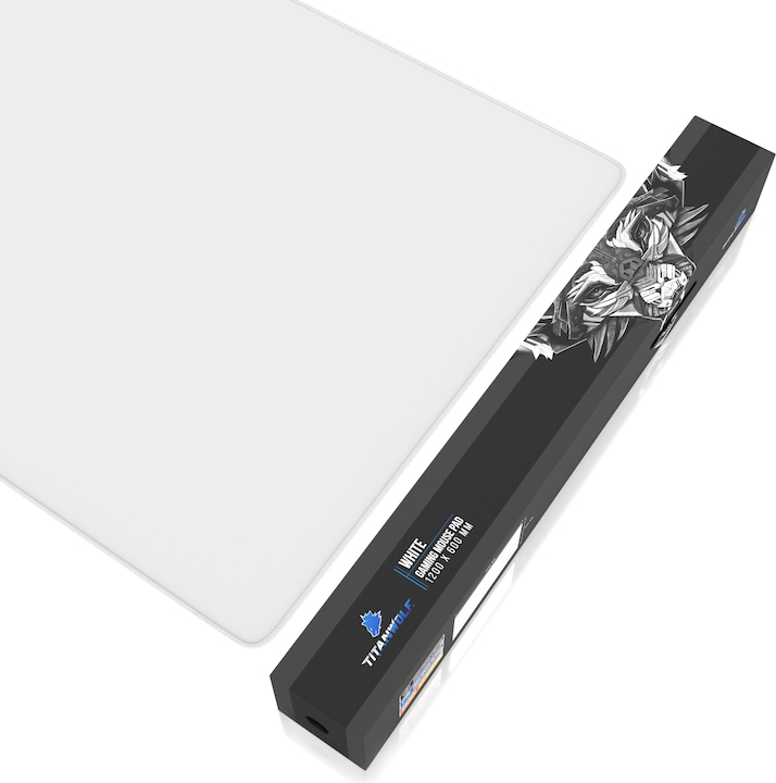 Actual product image Titanwolf Gaming mouse pad, XXXL Speed mouse mat 1200 x 600 mm, speed & precision, white (3XL)