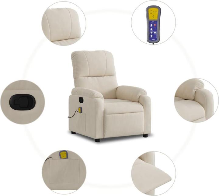 Produktbild VidaXL Massagesessel Beige Mikrofasergewebe,Farbe: Beige,Material
