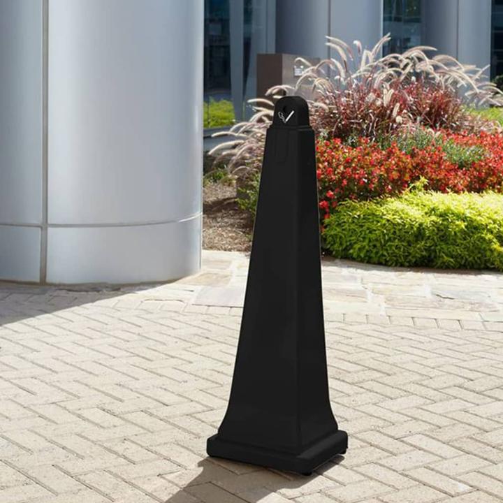 Actual product image Rubbermaid Pedestal Ashtray GroundsKeeper Black Pedestal Ashtray with Steel Bucket