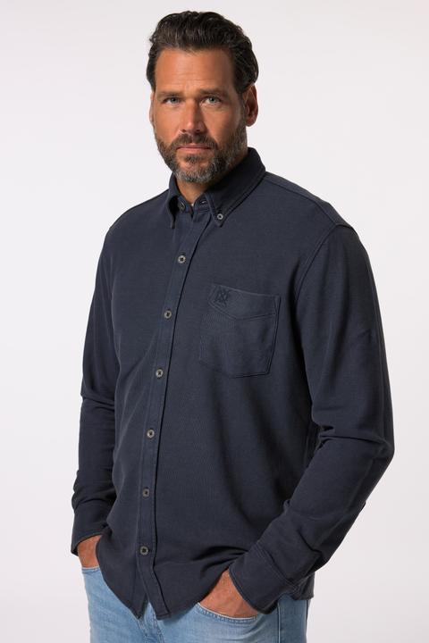 Produktbild JP1880 Piqué-Hemd, Langarm, acid washed, Kentkragen, Modern Fit (4XL)