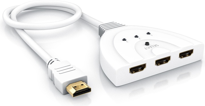 Actual product image CSL 3 port HDMI switch, Full HD, automatic switching / 3D / HDCP / CEC