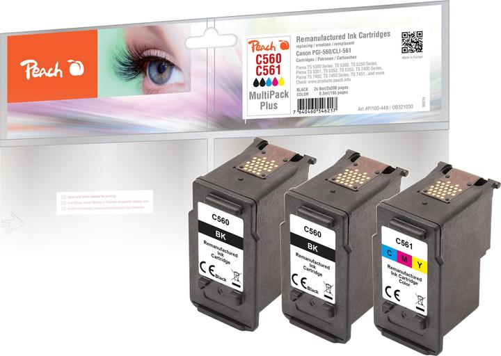 Produktbild Peach Tinte PG-560/CL-561 Multi-Pack-Plus C, M, Y, BK (CMYK)
