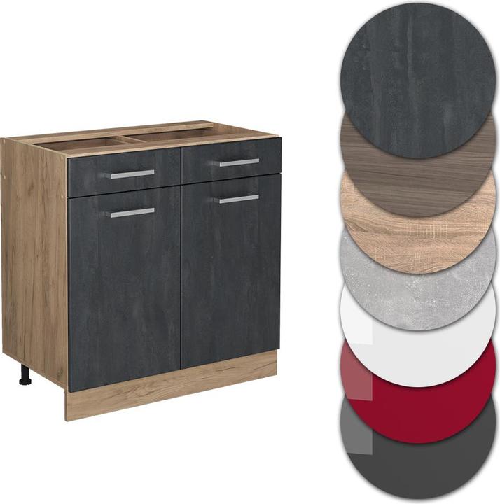 Anthrazit, Goldkraft-Eiche, Schwarz, Schwarz Beton