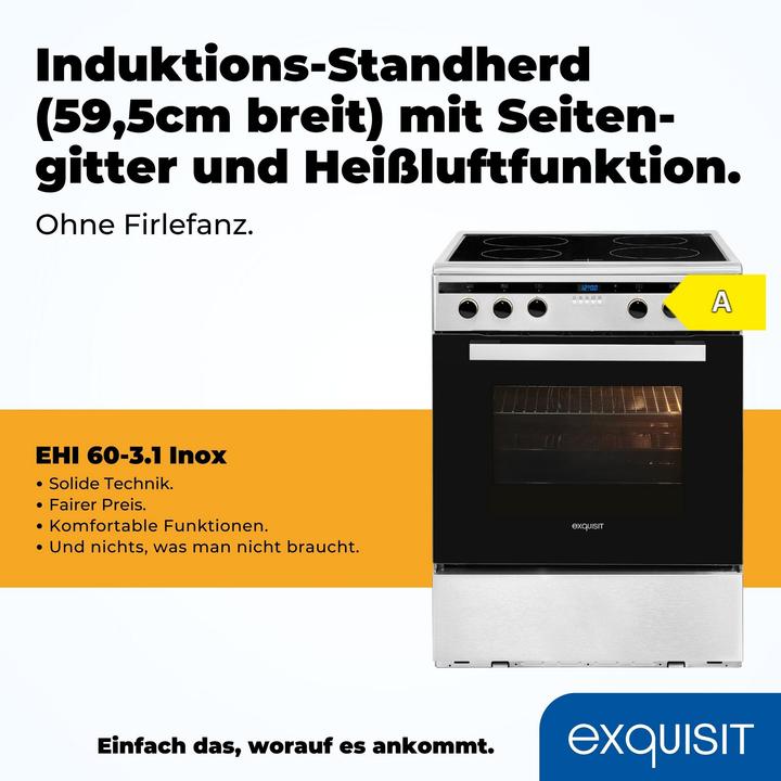 Produktbild Exquisit EHI 60-3 edelstahl