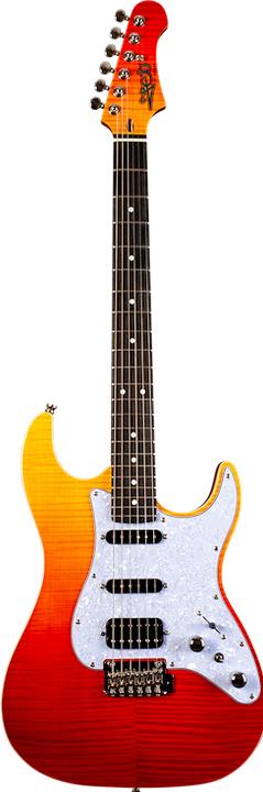 Image du produit JET Guitare électrique S-Style 600 Series (Guitare électrique, Acajou avec érable flammé)