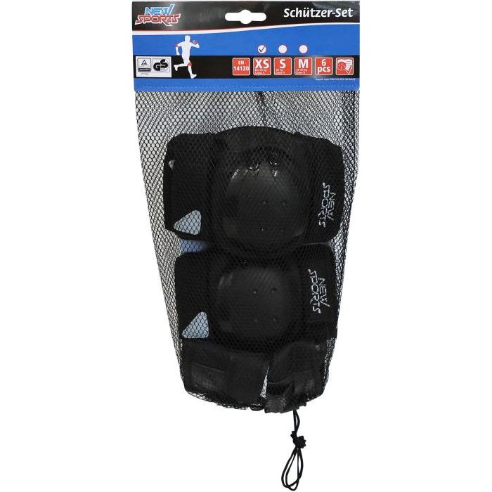 New Sports, Protektoren, (XS, Handgelenkschoner, Ellbogenschoner, Knieschoner, 6 Stück)