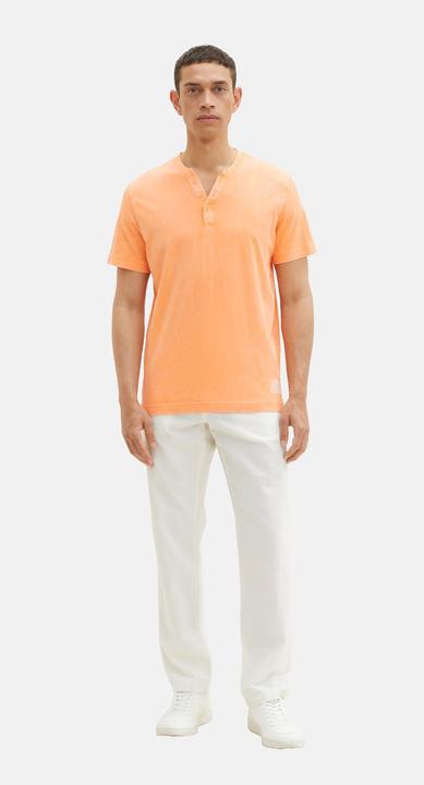 Produktbild Tom Tailor T-Shirt Kurzarmshirt mit Henley-Ausschnitt und ausgewaschener Optik (XL)