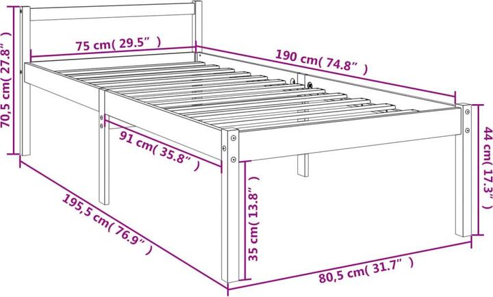 Image du produit vidaXL Seniorenbett (75 x 190 cm)