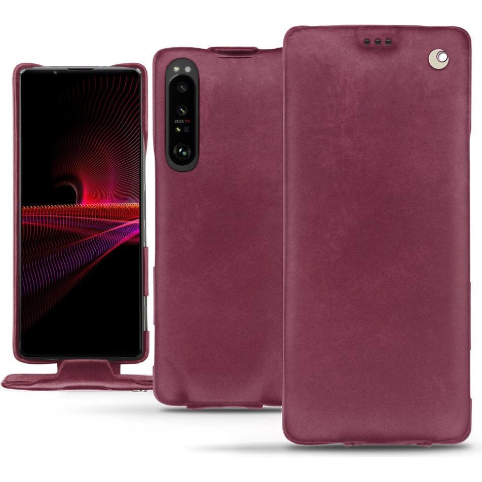 Noreve Lederschutzhülle vertikal (Sony Xperia 1 III), Smartphone Hülle, Violett