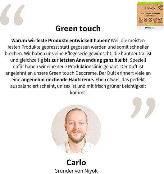 Actual product image Niyok 2in1 Green touch (Solid shampoo)