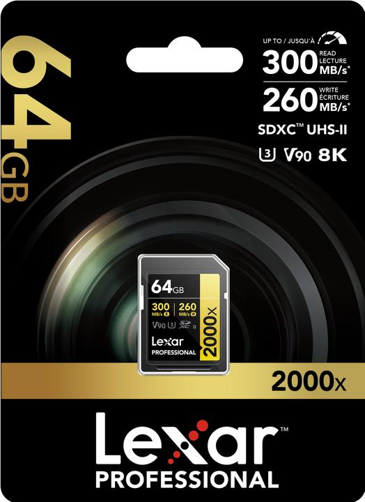 Actual product image Lexar Professional Gold 2000x (64 GB, SDXC, U3, UHS-II)