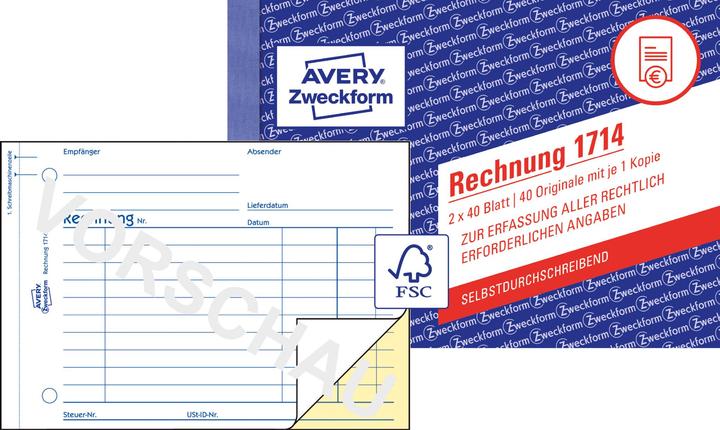 Actual product image Avery Invoice (40x)