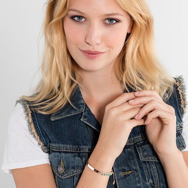 Immagine prodotto Thomas Sabo Bracciale verde (21 cm, Materiale sintetico, Argento)