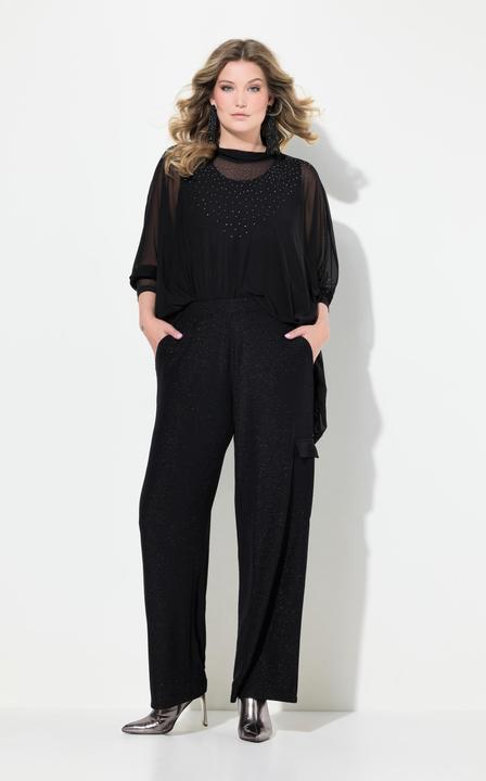 Actual product image Miamoda traight fit cargo pants with glitter effect (54)