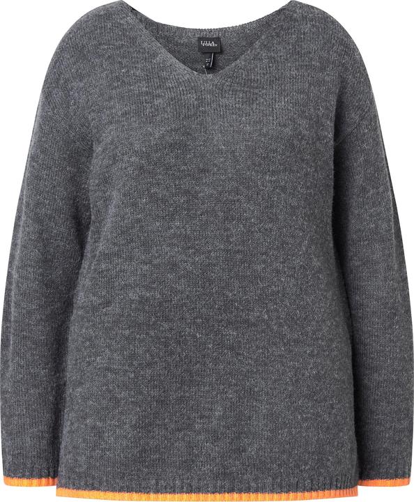 Immagine prodotto Ulla Popken Maglione con orli colorati, scollo a V e maniche lunghe (54)