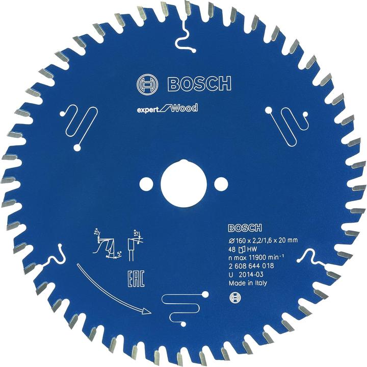 Produktbild Bosch Professional Zubehör Kreissägeblatt Expert for Wood, 160 x 20 x 1,8 mm, 24