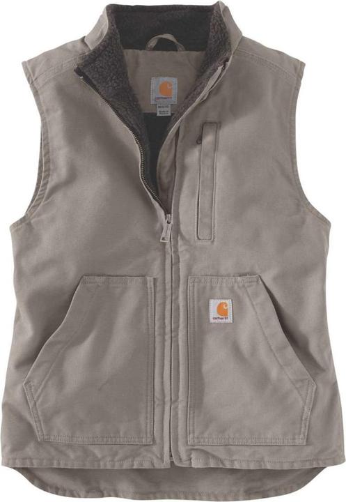 Carhartt Sherpa Lined Mock Neck Vest Taupe Grey Size XL