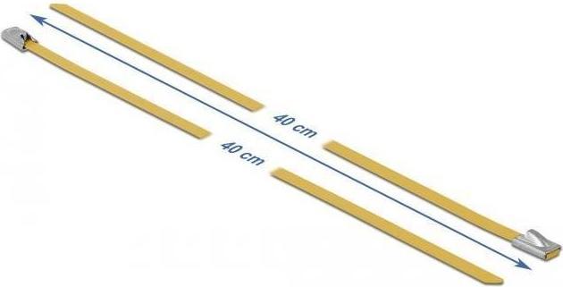 Produktbild Delock Edelstahlkabelbinder 400x4,6 10 Stk. (Metallkabelbinder, 400 mm, 10 Stk.)