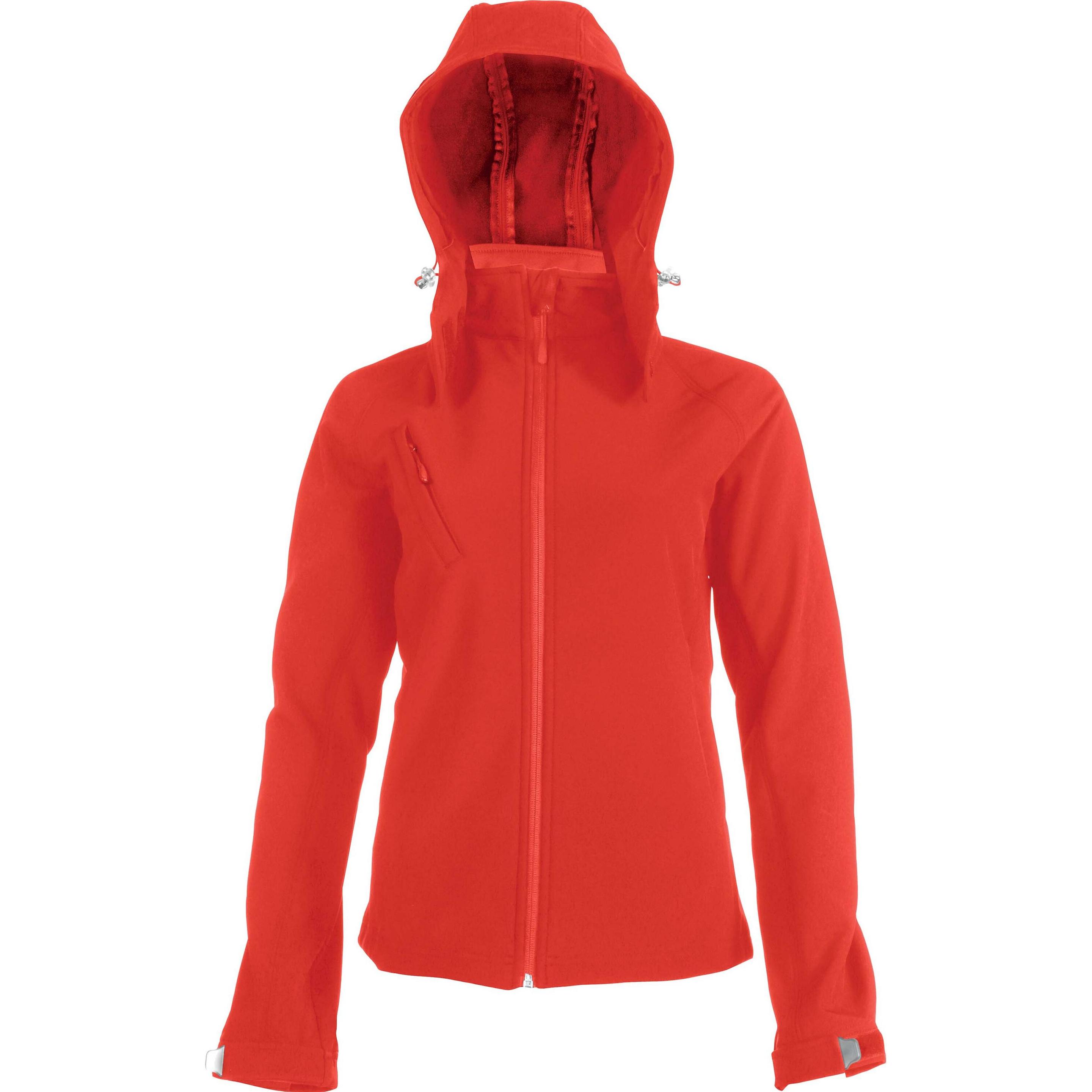Kariban, Damen, Jacke, damenjacke softshell à capuche amovible (4XL), Rot, 4XL