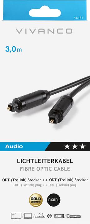 Produktbild Vivanco Lichtleiterkabel (3 m, Toslink Kabel)