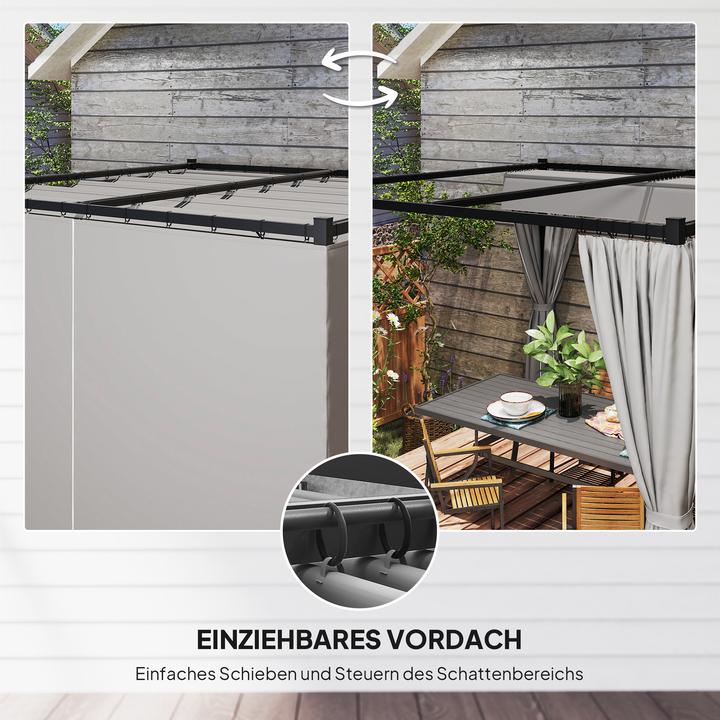 Immagine prodotto Outsunny Pergola Metall, Polyester Hellgrau (300 cm, 300 cm)