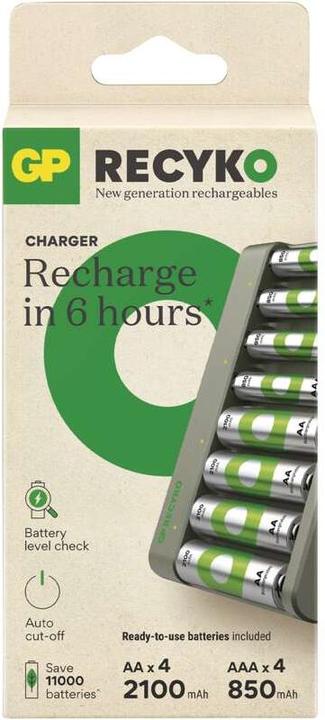 Immagine prodotto GP Batteries Caricabatterie Econ E821 + 4xAA (8 pz., AAA, AA, 2100 mAh, Batteria + Caricabatterie)